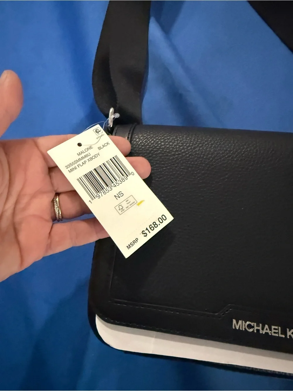 Michael Kors unisex Leather Mini-Flap Logo Crossbody Bag